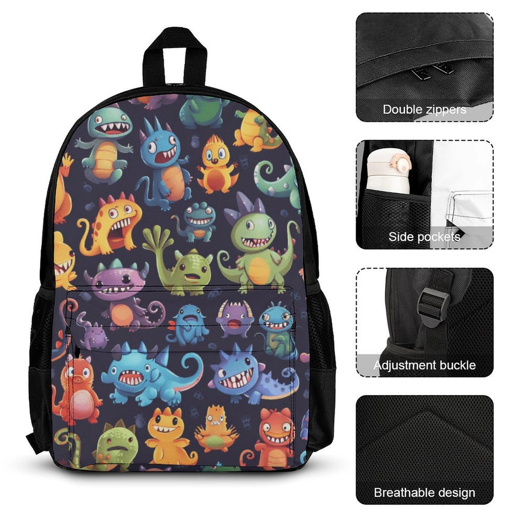 Cartoon Monsters - Three Piece Backpack Set