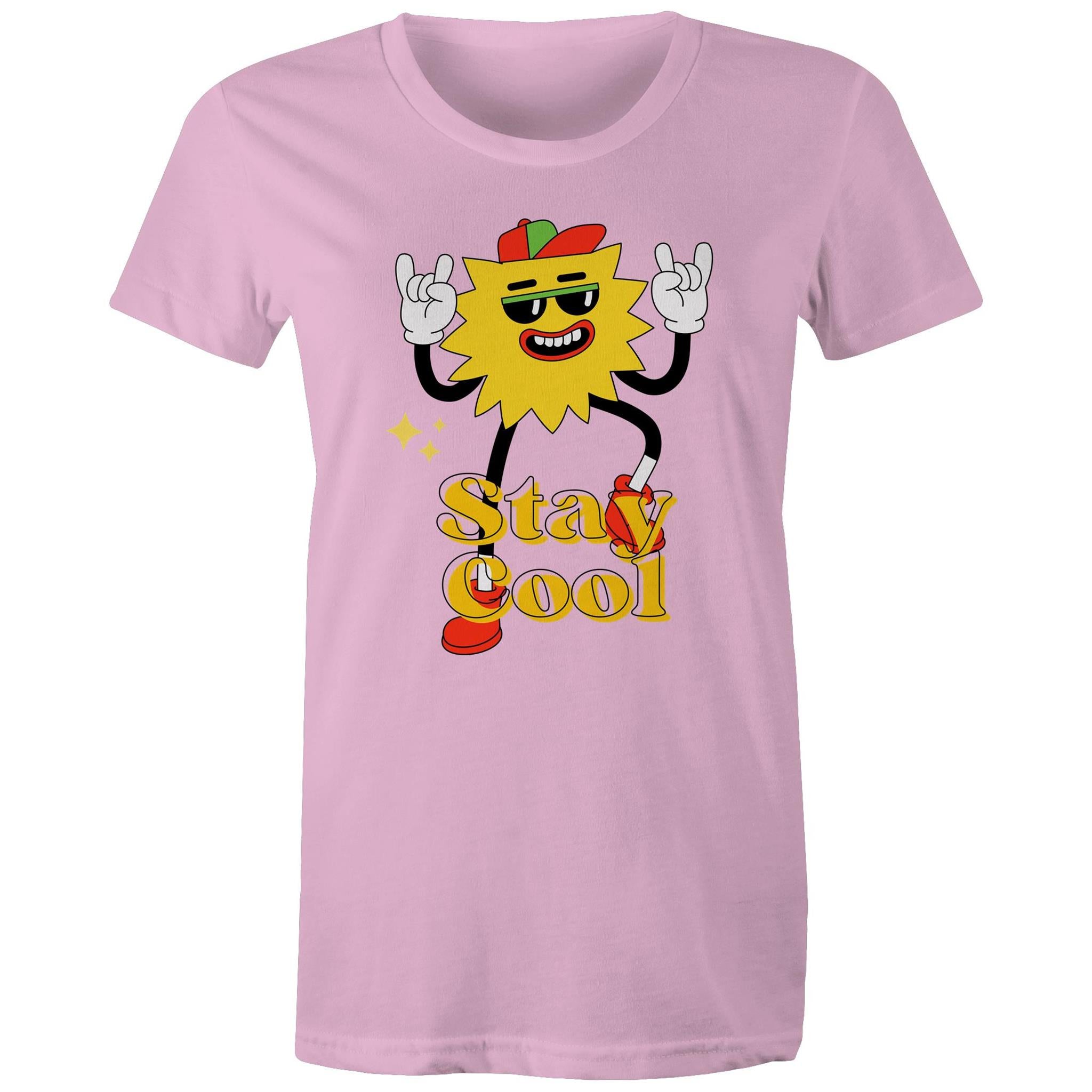 Stay Cool - Womens T-shirt Pink Womens T-shirt Printed In Australia