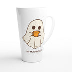 My Morning Boo - White Latte 17oz Ceramic Mug Latte Mug Coffee Globally Fulfilled Sci Fi