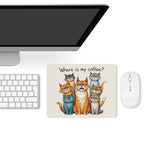 Where Is My Coffee, Cats Leather Mouse Pad Leather Mouse Pad animal Coffee Printed Offshore