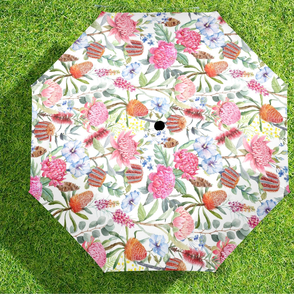 Australian Flowers - Semi-Automatic Foldable Umbrella (Model U12) Semi-Automatic Foldable Umbrella (U12)