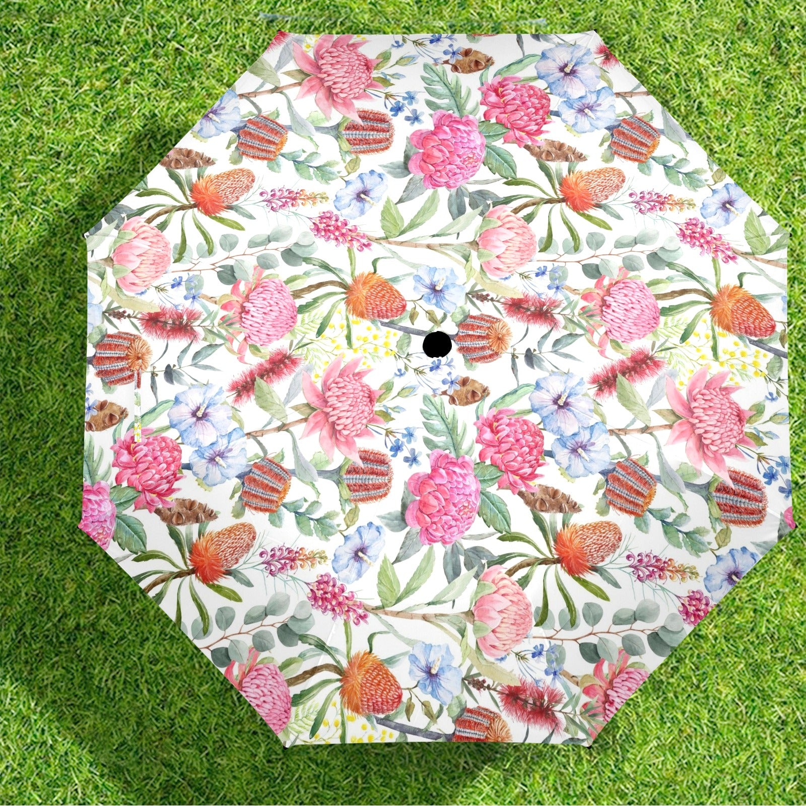 Australian Flowers - Semi-Automatic Foldable Umbrella (Model U12) Semi-Automatic Foldable Umbrella (U12)