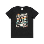 Countdown Over, It's Cruise Time Kids Cruise T-shirt Black Kids Cruise T-shirt Cruise Printed In Australia