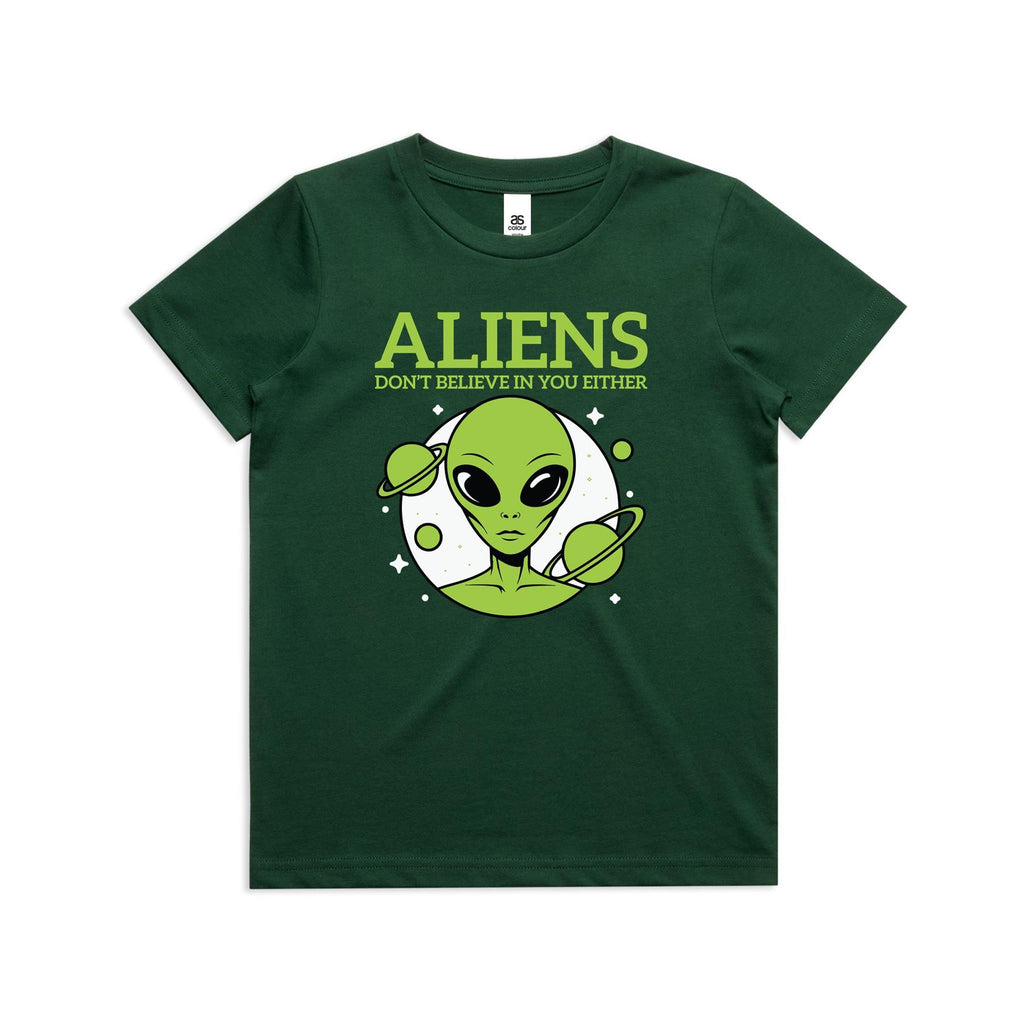 Aliens Don't Believe In You Either Kids AS Colour T-shirt