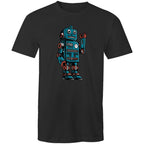 Robot - Mens T-Shirt Black Mens T-shirt Printed In Australia Sci Fi