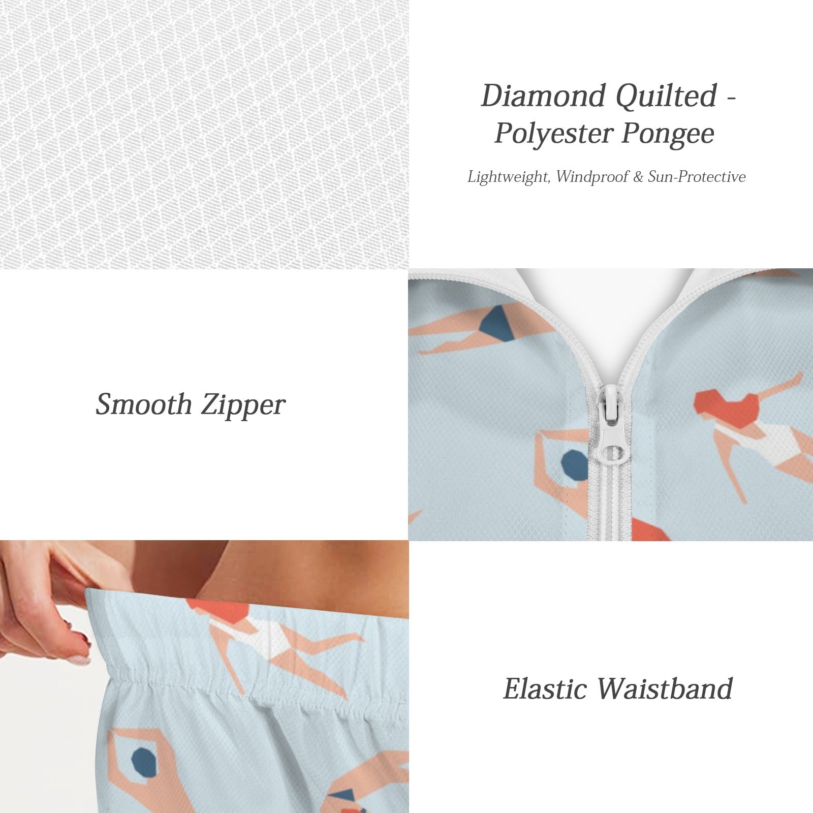 Summer Swim Women's Windbreaker Short Set Women's Windbreaker Short Set Printed Offshore Summer Surf
