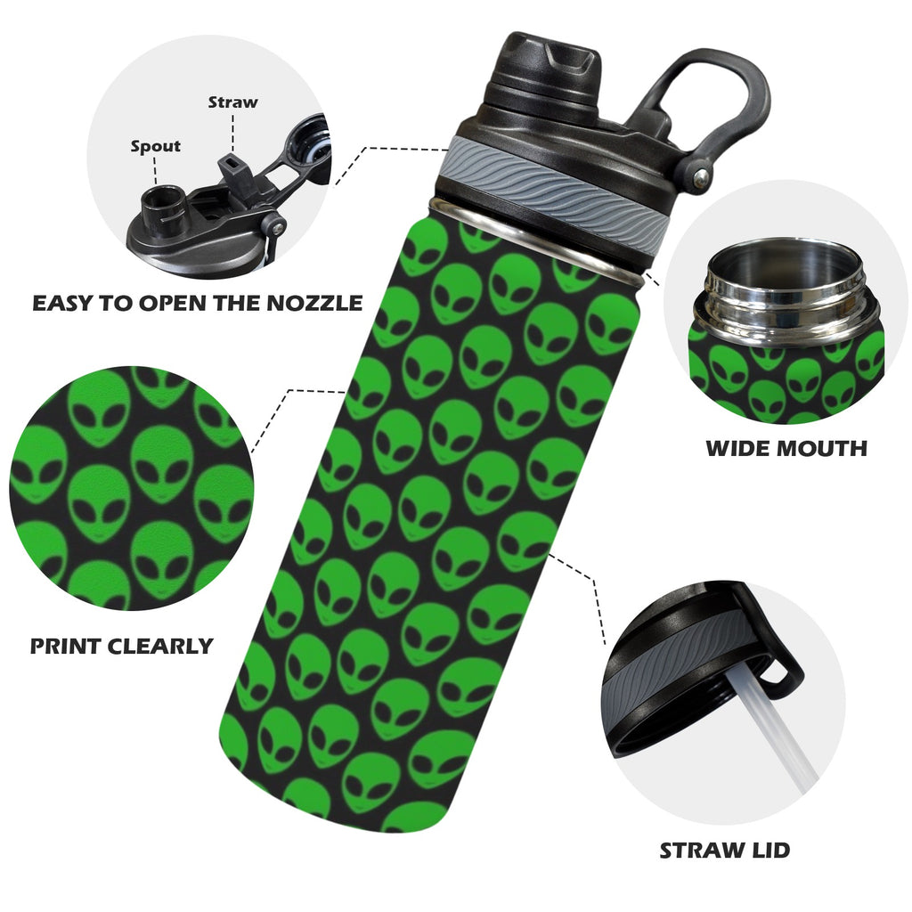 Aliens - Insulated Water Bottle with Dual-Use Lid (18oz) Insulated Water Bottle with Dual-Use Lid (18oz) Printed Offshore Sci Fi
