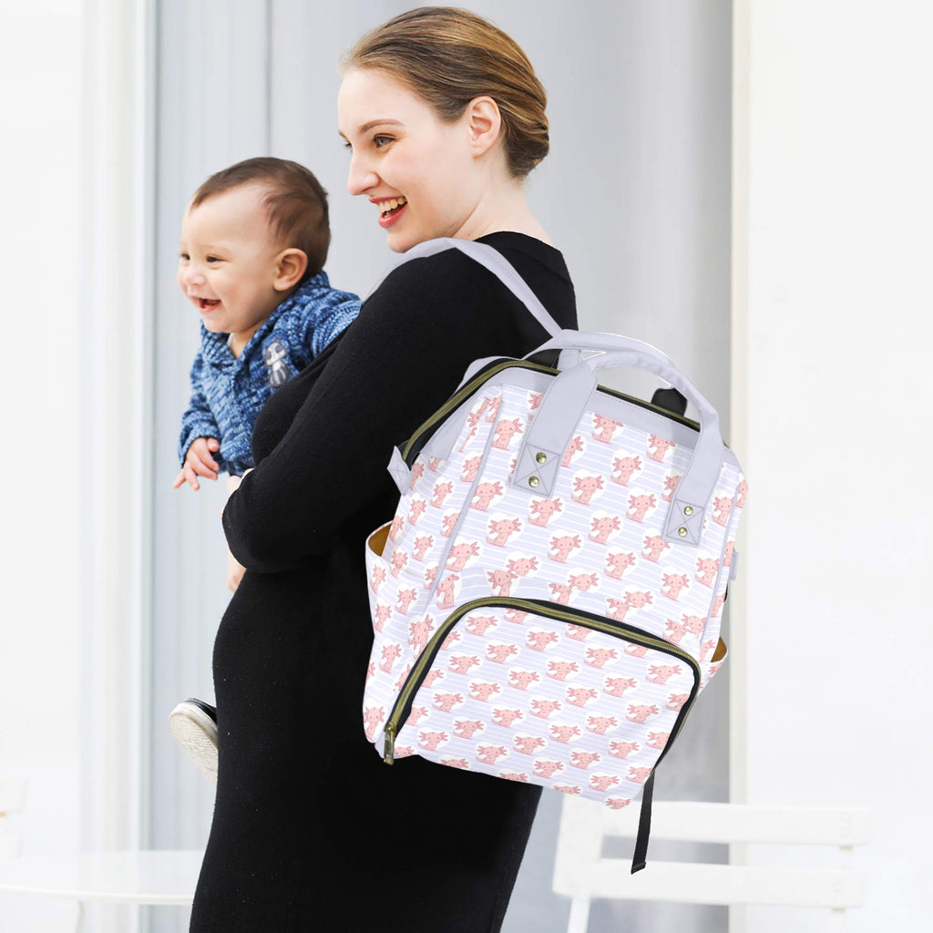Axolotl Love Multi-Function Backpack, Nappy / Diaper Bag Multi-function Backpack, Nappy / Diaper Bag animal Printed Offshore