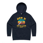 Gen X, Metal Slide Strong Women's AS Colour Hoodie Navy Womens Hoodie Printed In Australia