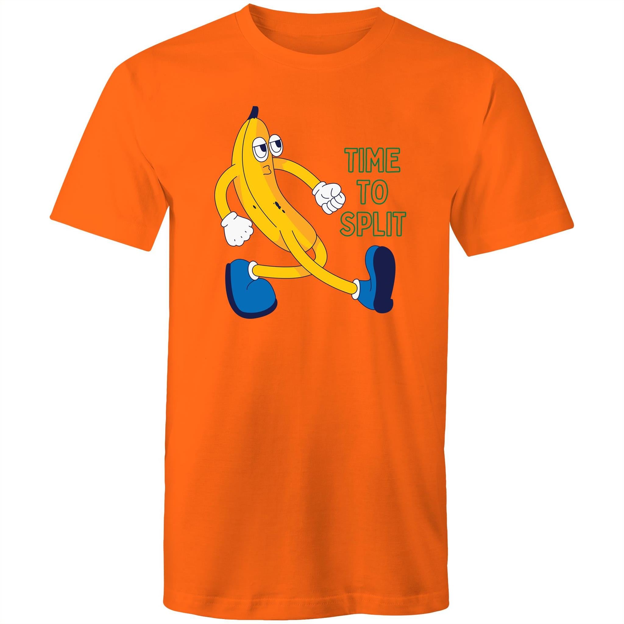 Time To Split, Banana - Mens T-Shirt Orange Mens T-shirt Food Printed In Australia