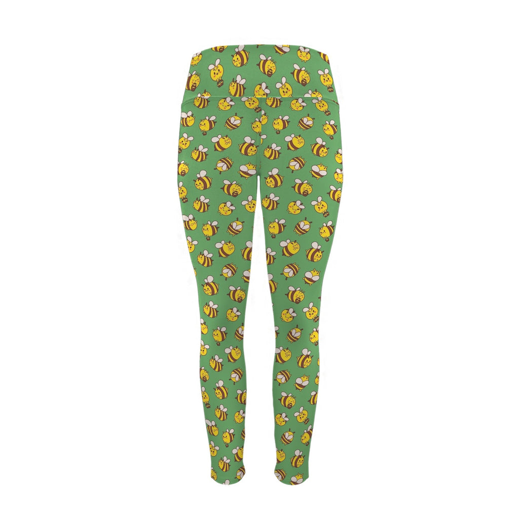 Busy Bees Women's High Waist Pockets Yoga Leggings