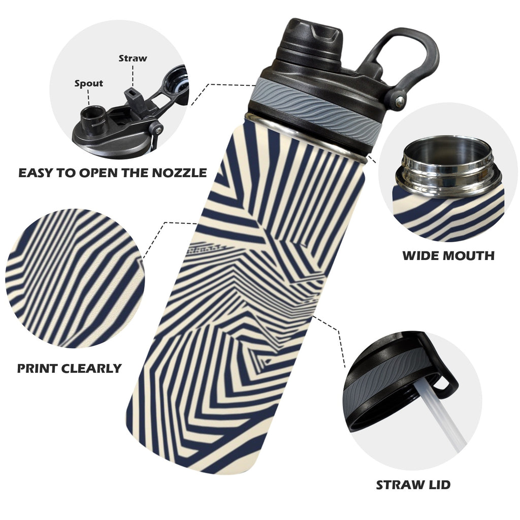 Crazy Geometric - Insulated Water Bottle with Dual-Use Lid (18oz) Insulated Water Bottle with Dual-Use Lid (18oz) Printed Offshore