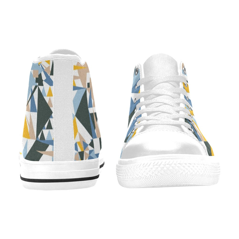 Mosaic - Men's High Top Canvas Shoes