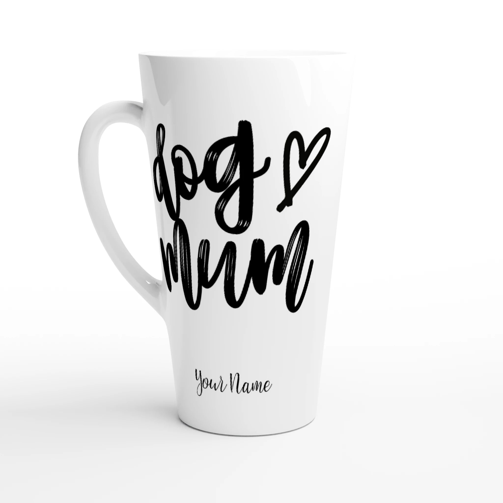 Personalised - Dog Mum - White Latte 17oz Ceramic Mug Default Title Personalised Latte Mug animal customise Globally Fulfilled Mum personalise