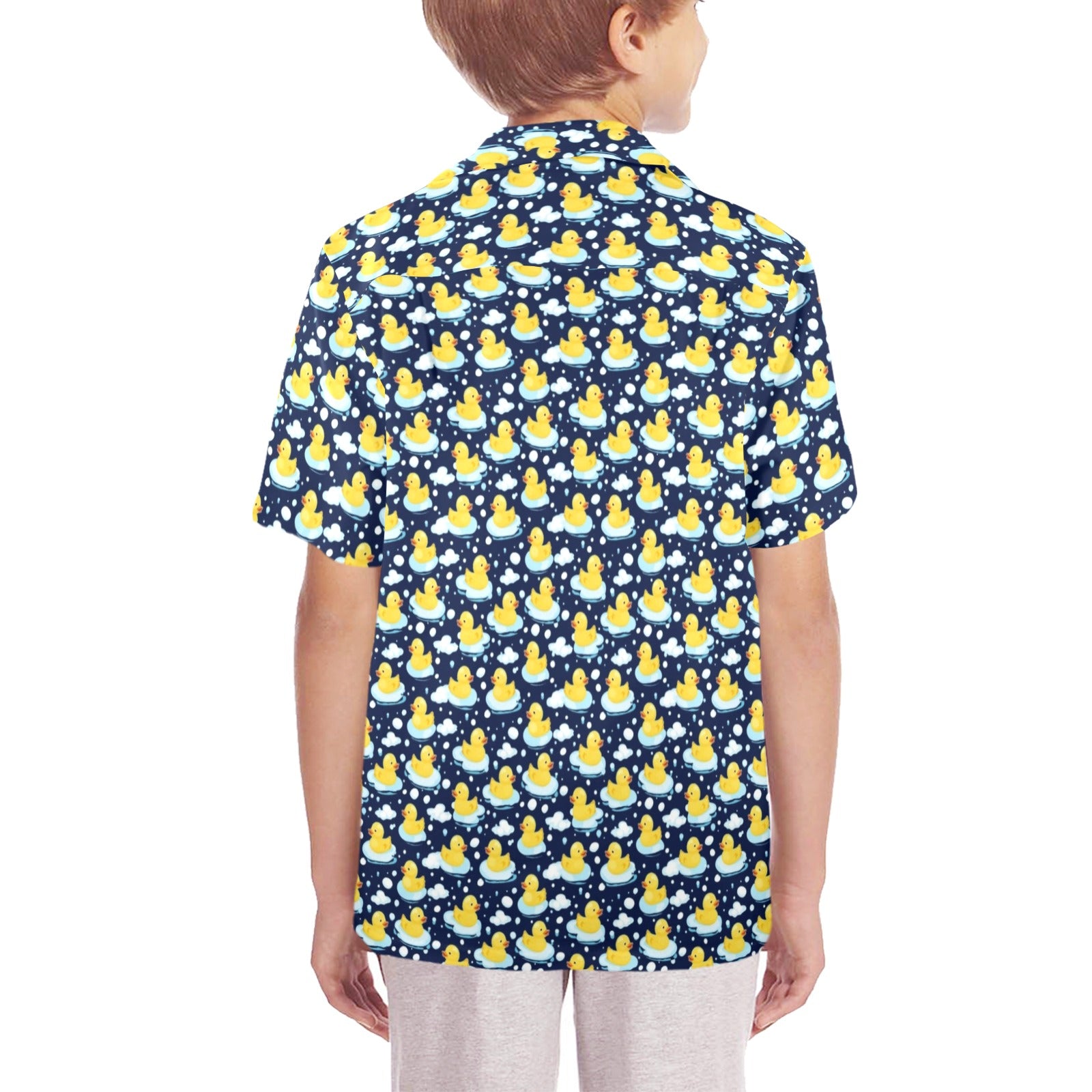 Rubber Ducks On Dark Senior Kid's Hawaiian Shirt