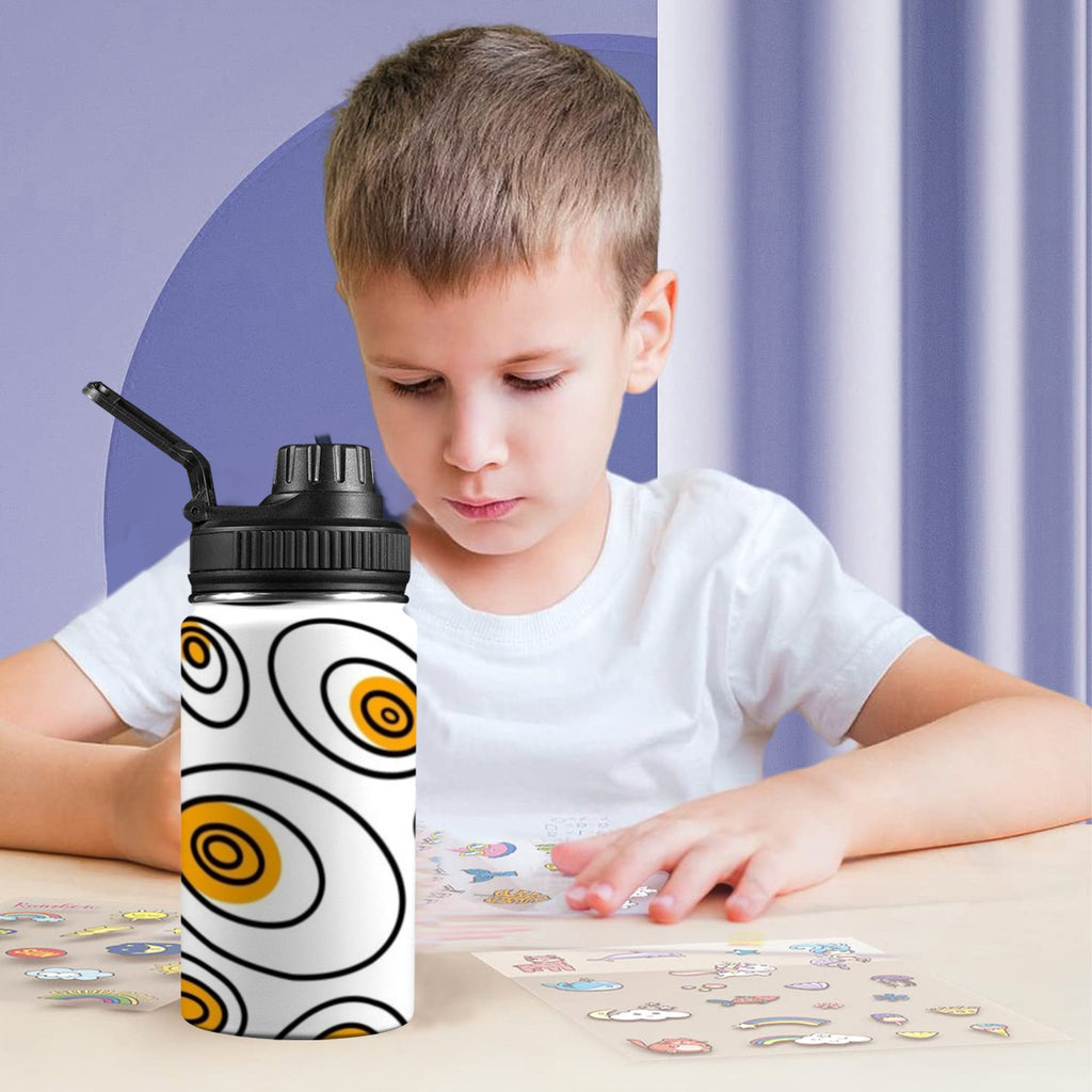 Abstract Eggs - Kids Water Bottle with Chug Lid (12 oz) Kids Water Bottle with Chug Lid Food Printed Offshore