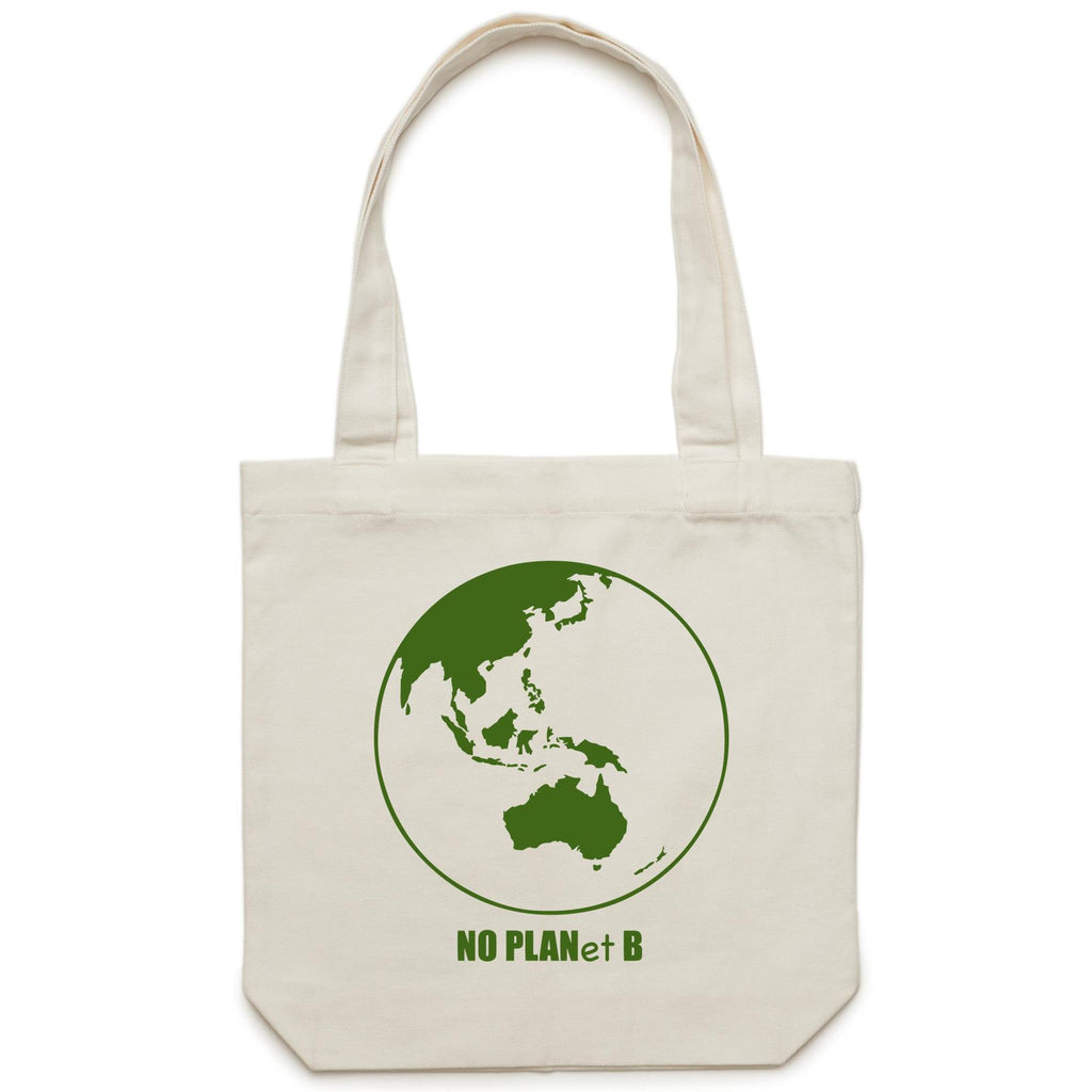 No Planet B, Earth - Canvas Tote Bag Cream One Size Tote Bag Environment Printed In Australia
