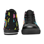 Rainbows And Flowers Women's High Top Canvas Shoes Womens Classic High Top Shoes Printed Offshore