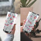 Pink Eucalyptus Flowers - 20oz Mobile Tumbler with Lid (Black Lock) 20oz Travel Mug Plants Printed Offshore