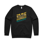 The Best Dad In The Galaxy - AS Colour Stencil Crew Black Sweatshirt Dad Printed In Australia