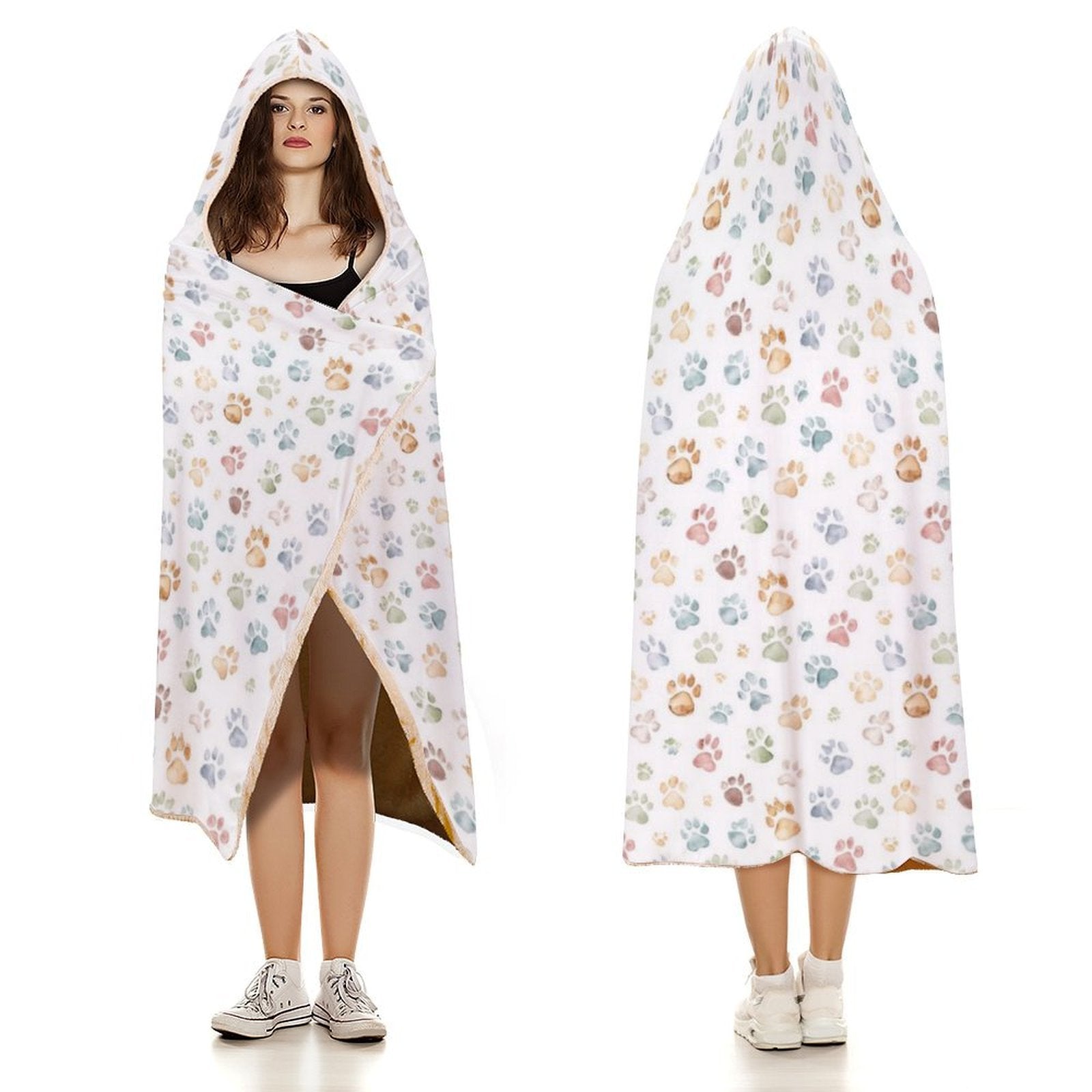 Paw Prints Kids Hooded Blanket 100cm x 130cm