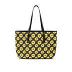 Painted Sunflower PU Leather Tote Bag Large One Size Leather Tote Bag-Large Plants Printed Offshore