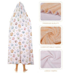 Paw Prints Kids Hooded Blanket 100cm x 130cm