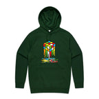 Melting Game Cube - Mens Hoodie Forest Green Mens Hoodie Games Printed In Australia