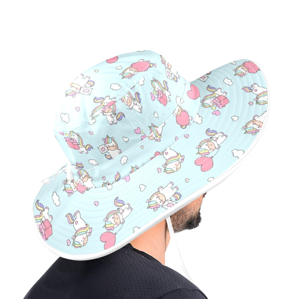 Rainbow Unicorn Wide Brim Bucket Hat Wide Brim Bucket Hat animal Printed Offshore