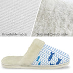 Simple Blue Fish Men's Fur Trim Thick-Sole Indoor Slippers Men's Fur Trimmed Slippers animal Ocean Printed Offshore