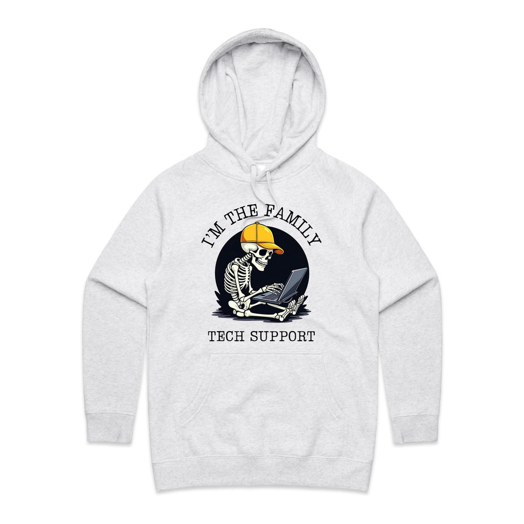 I'm The Family Tech Support - Womens Hoodie White Marle Womens Hoodie Printed In Australia Tech