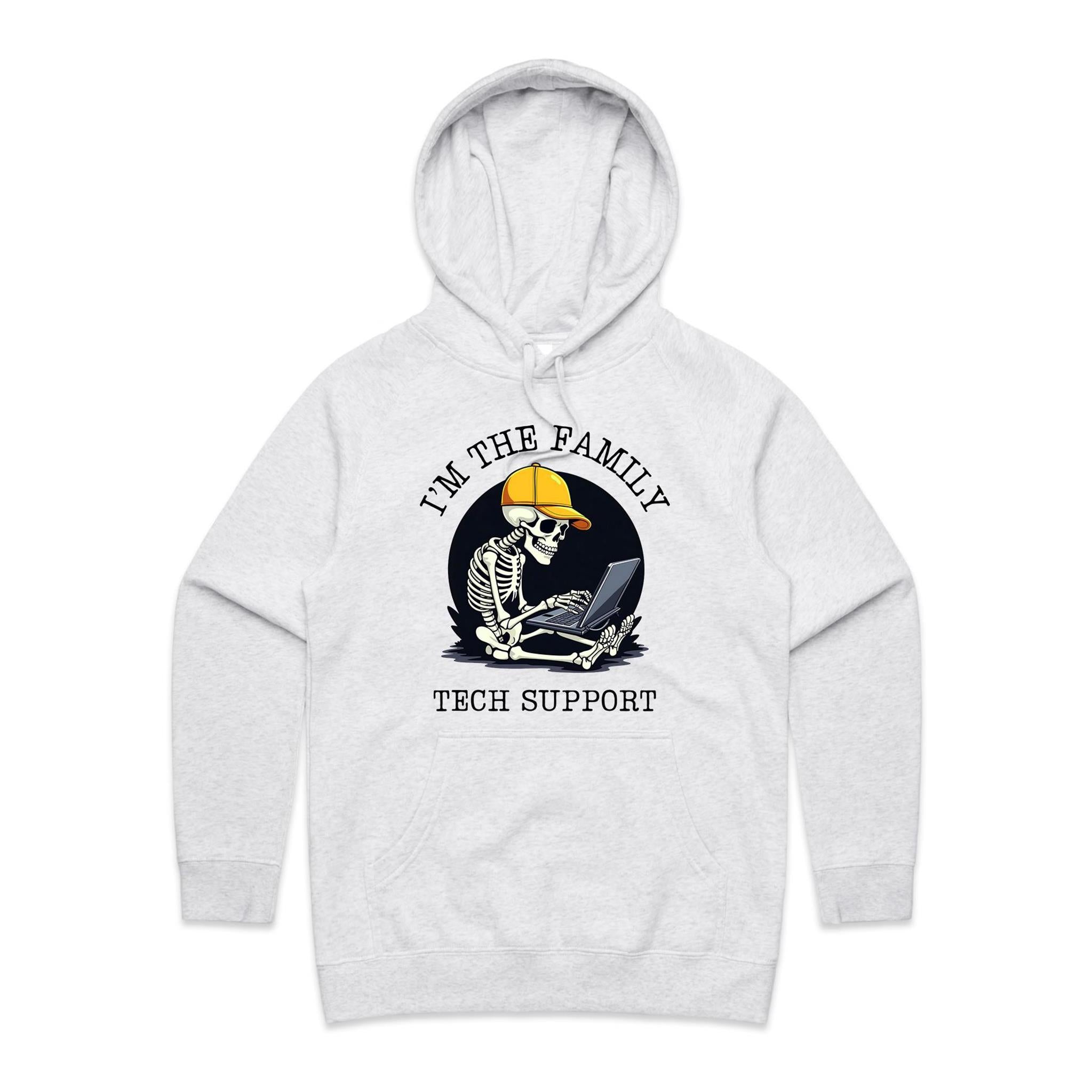 I'm The Family Tech Support - Womens Hoodie White Marle Womens Hoodie Printed In Australia Tech