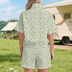 Delicate Frangipani Women's Windbreaker Short Set Women's Windbreaker Short Set Plants Printed Offshore