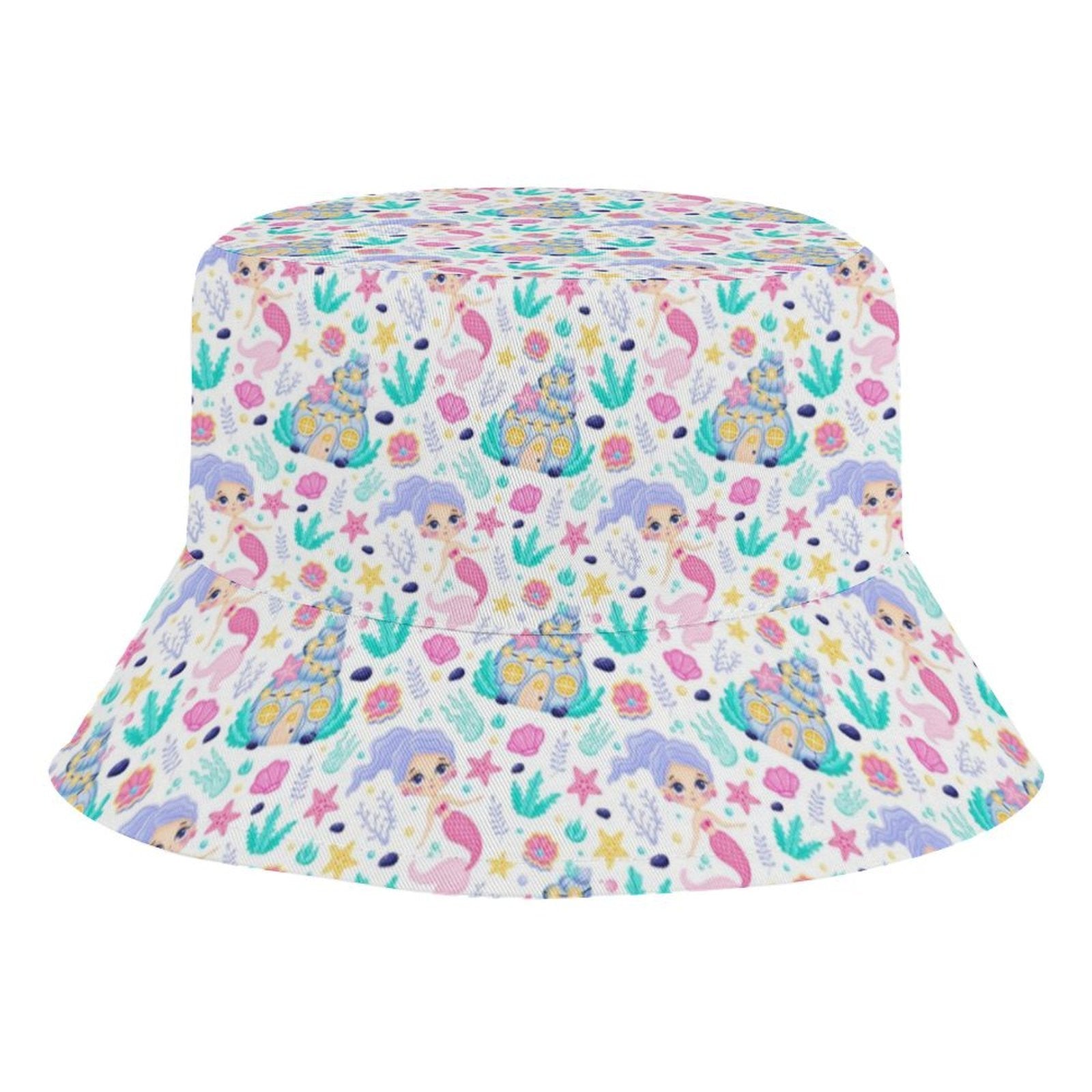 Mermaid World Kids Bucket Hat white Kids Bucket Hat Printed Offshore