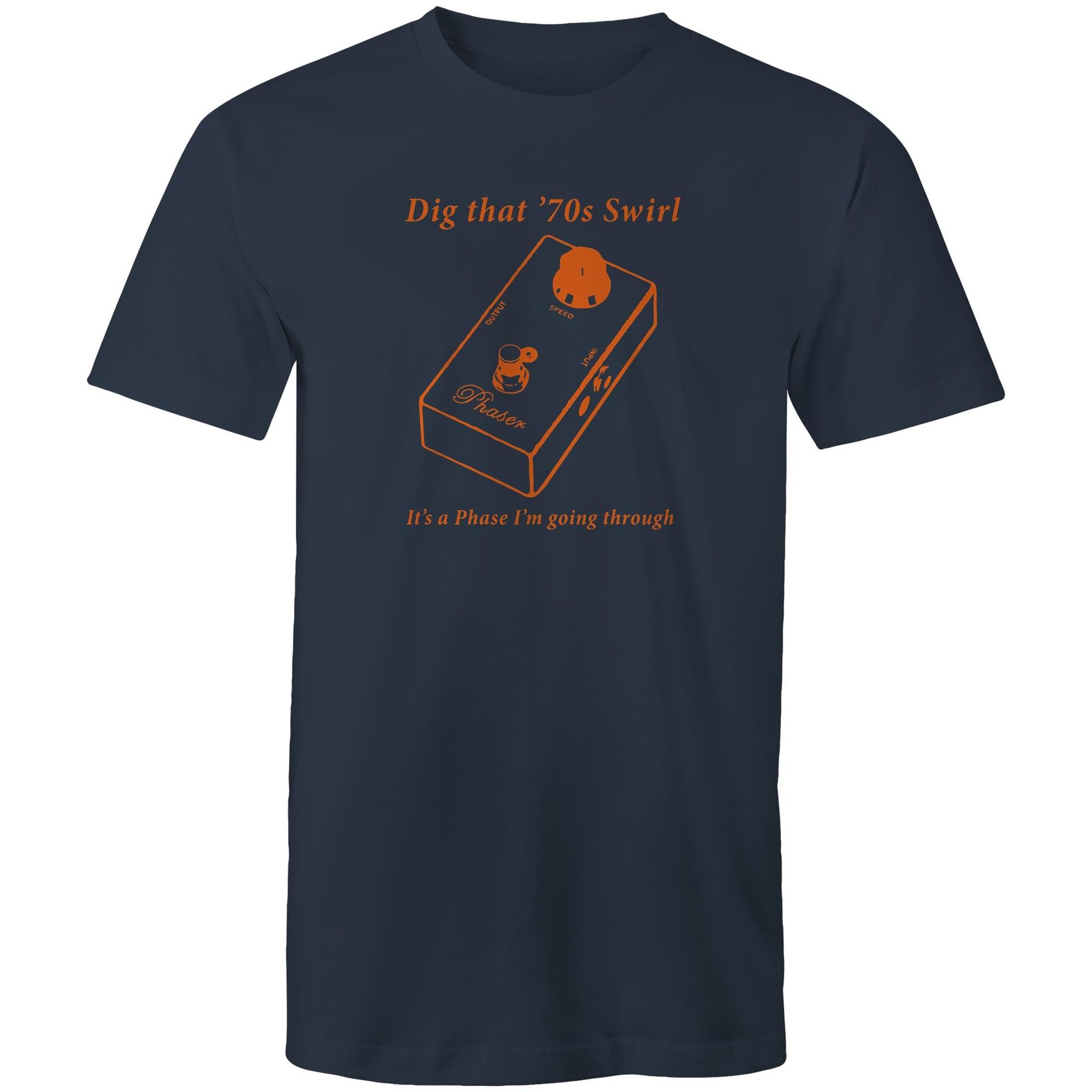 Phaser, Guitar Pedal - Mens T-Shirt Navy Mens T-shirt Music Printed In Australia