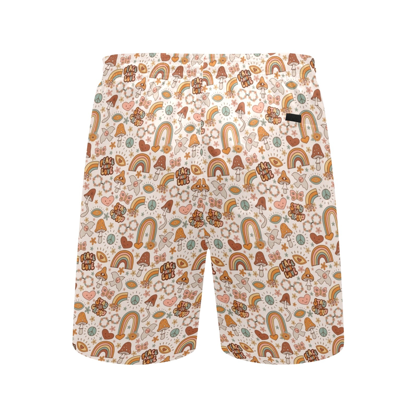 Peace And Love Men's Mid-Length Beach Shorts Men's Mid-Length Beach Shorts Printed Offshore Retro
