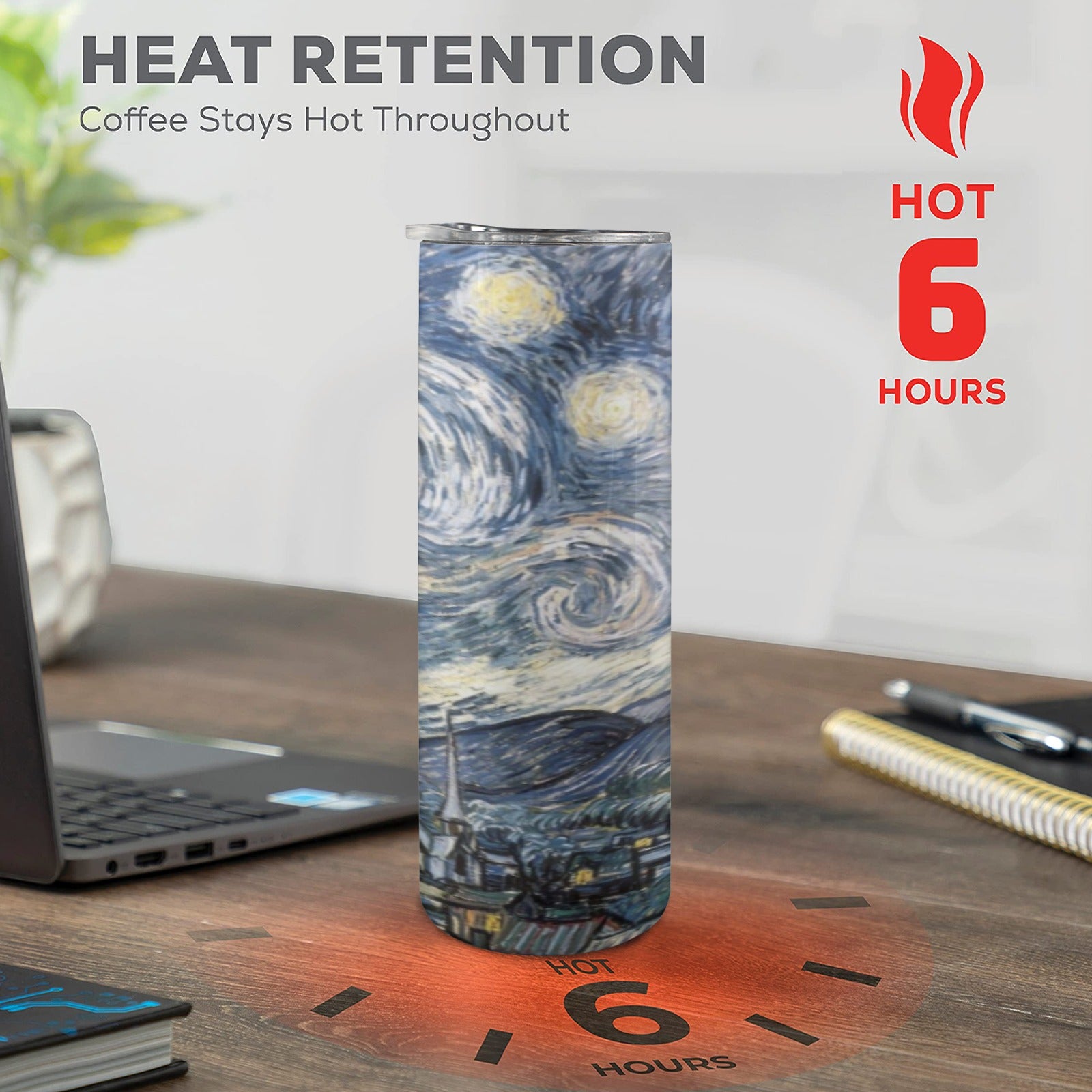 Starry Night 20oz Tall Skinny Tumbler with Lid and Straw