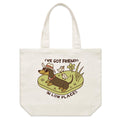 Dachshund, I've Got Friends In Low Places Shoulder Canvas Tote Bag Default Title Large Tote Bag animal Printed In Australia