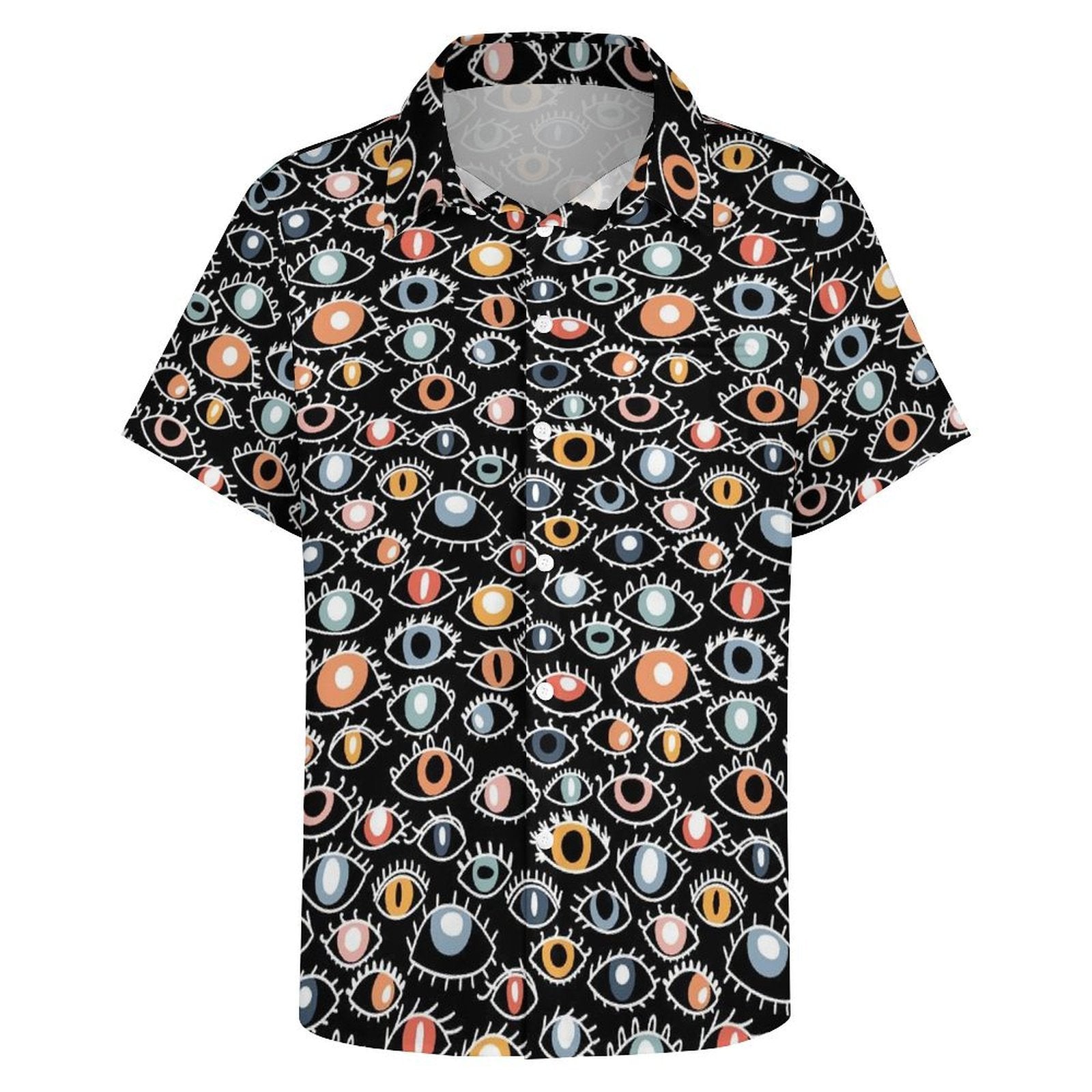 Eyes On Black - Women's Short-Sleeve Button Up Shirt