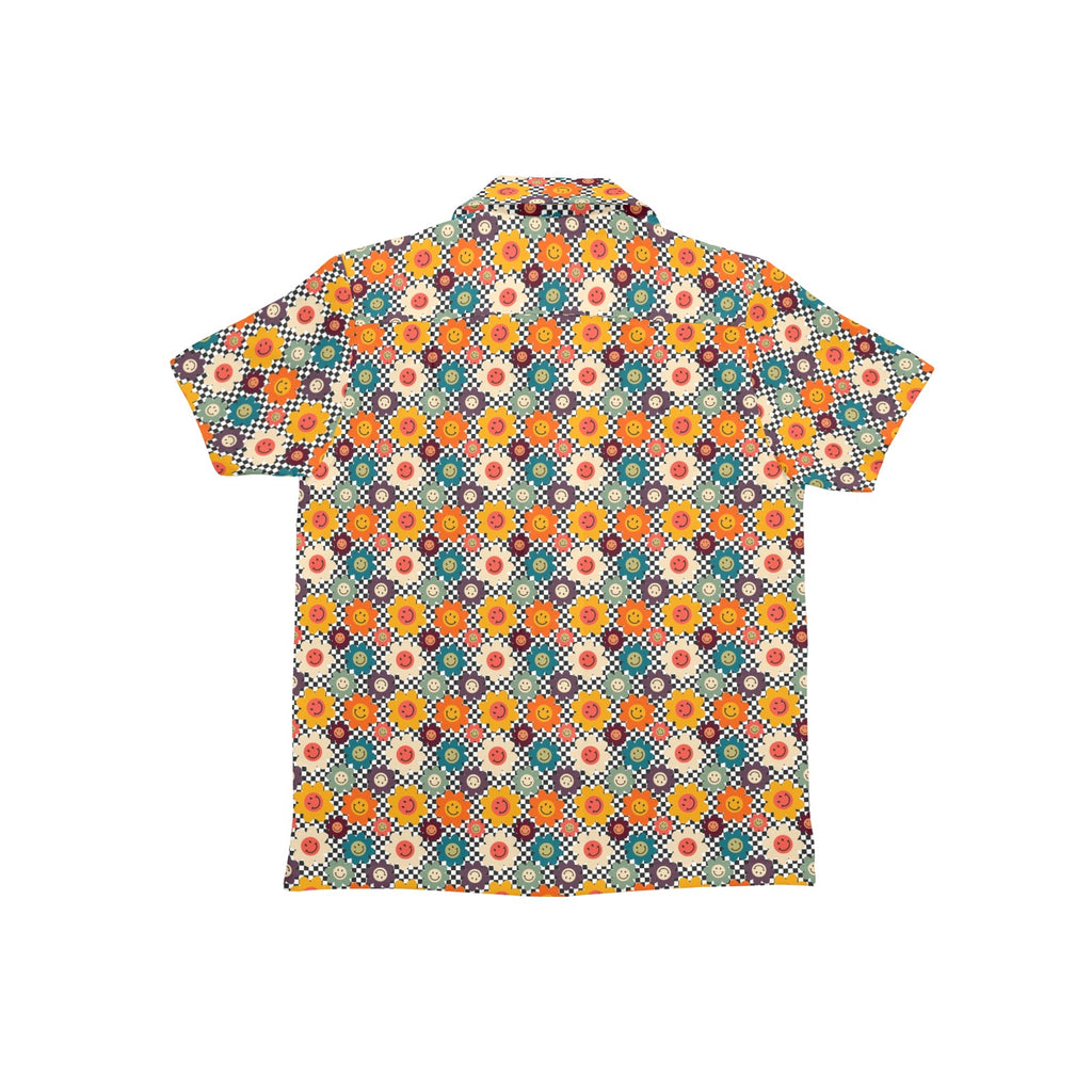 Happy Retro Flowers - Junior Kids Hawaiian Shirt