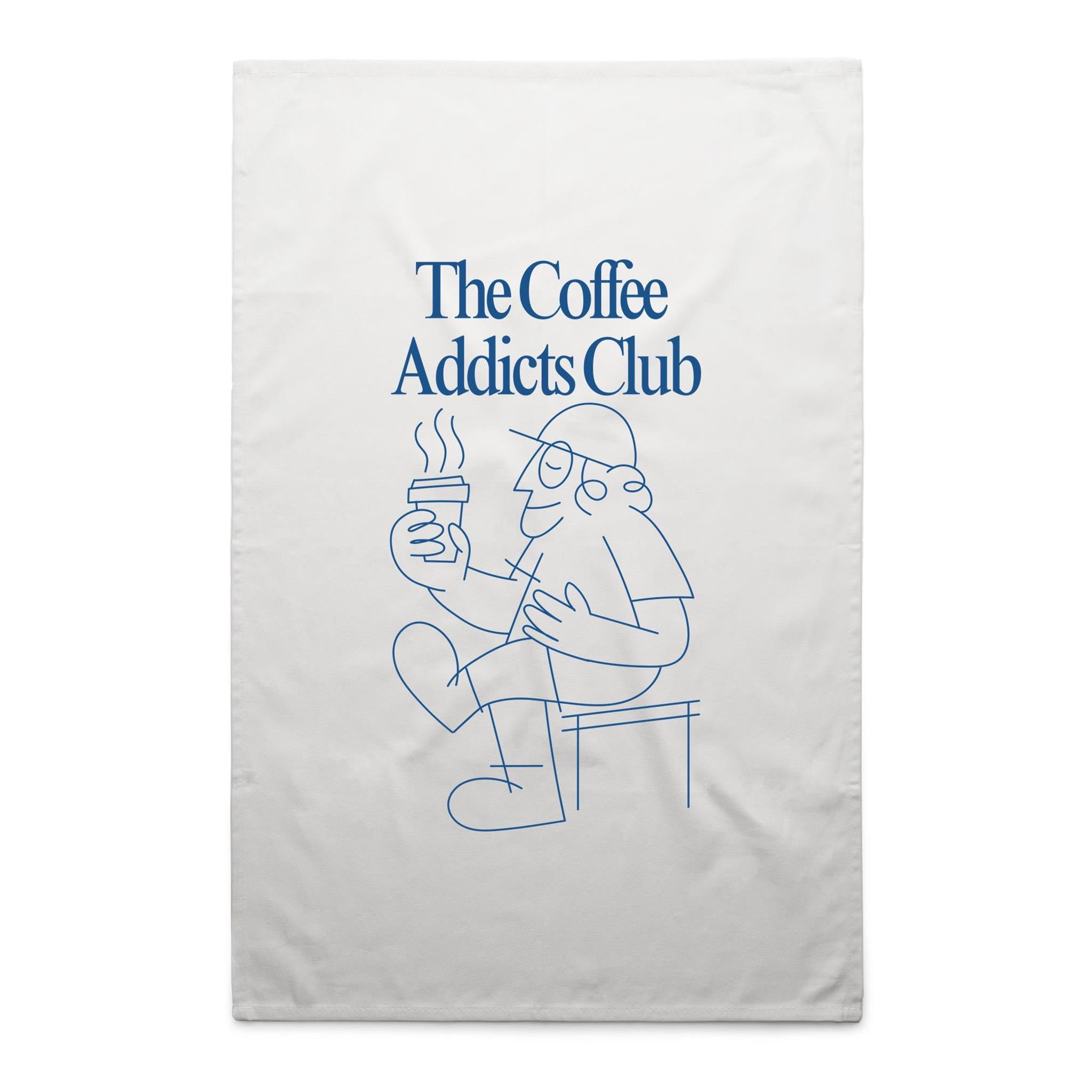 The Coffee Addicts Club - AS Colour Tea Towel White One Size Tea Towel Coffee Printed In Australia