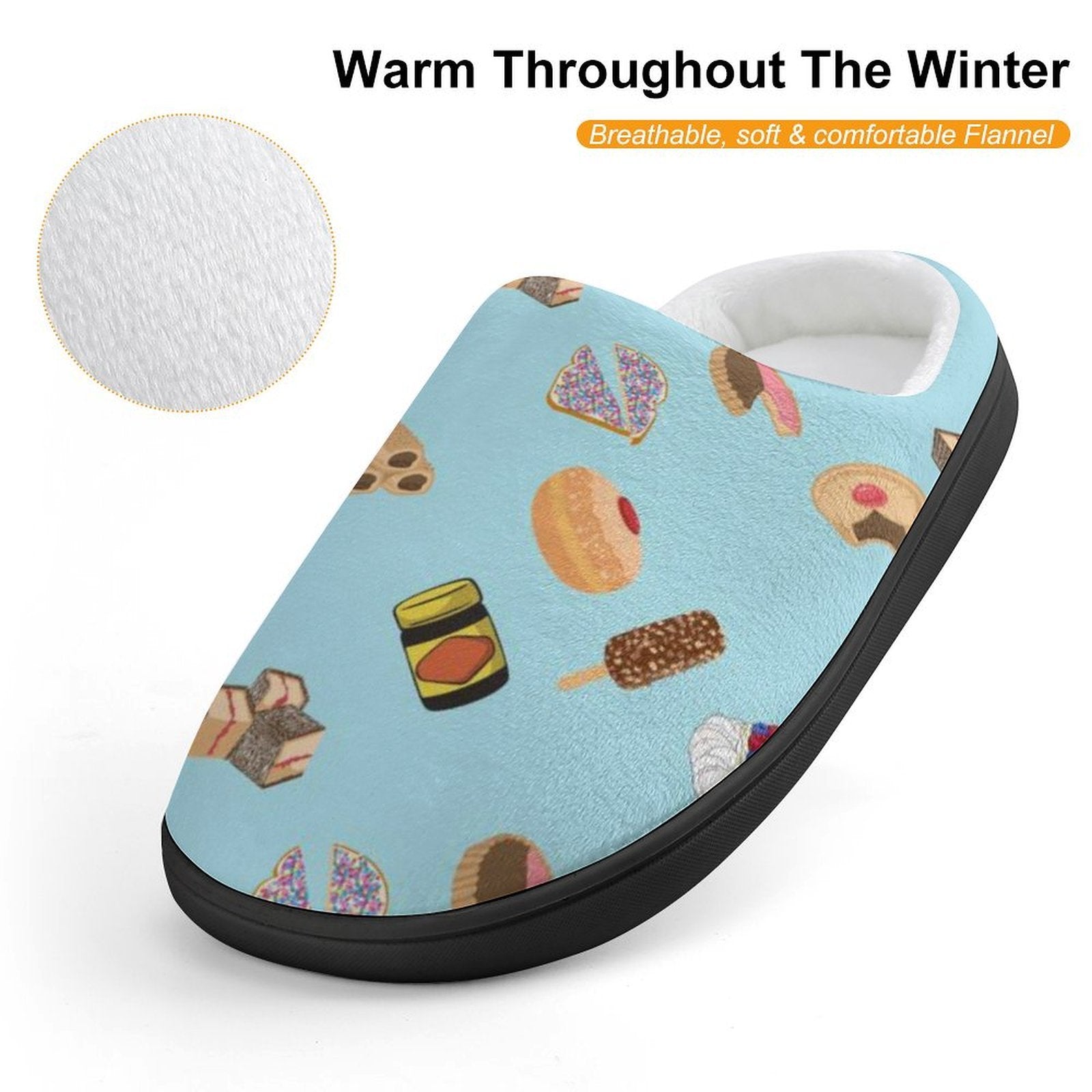 Classic Aussie Food Icons Kids Cotton Slippers