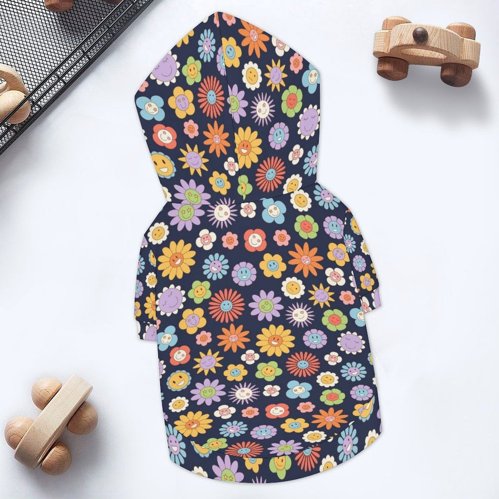 Groovy Flowers Pet Hoodie (Large Size)
