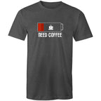 Need Coffee, Empty Battery, Power Levels - Mens T-Shirt Asphalt Marle Mens T-shirt Coffee Printed In Australia
