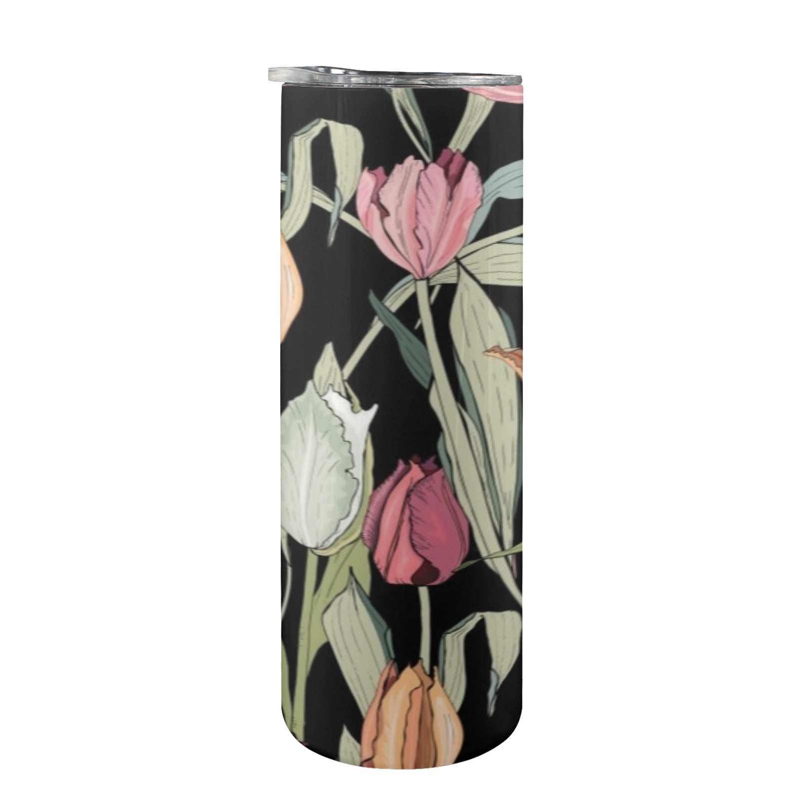 Tulips 20oz Tall Skinny Tumbler with Lid and Straw