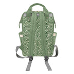 Green Pattern - Multi-Function Backpack, Nappy / Diaper Bag
