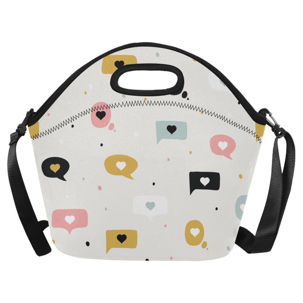 Love Message - Neoprene Lunch Bag One Size Neoprene Lunch Bag Printed Offshore