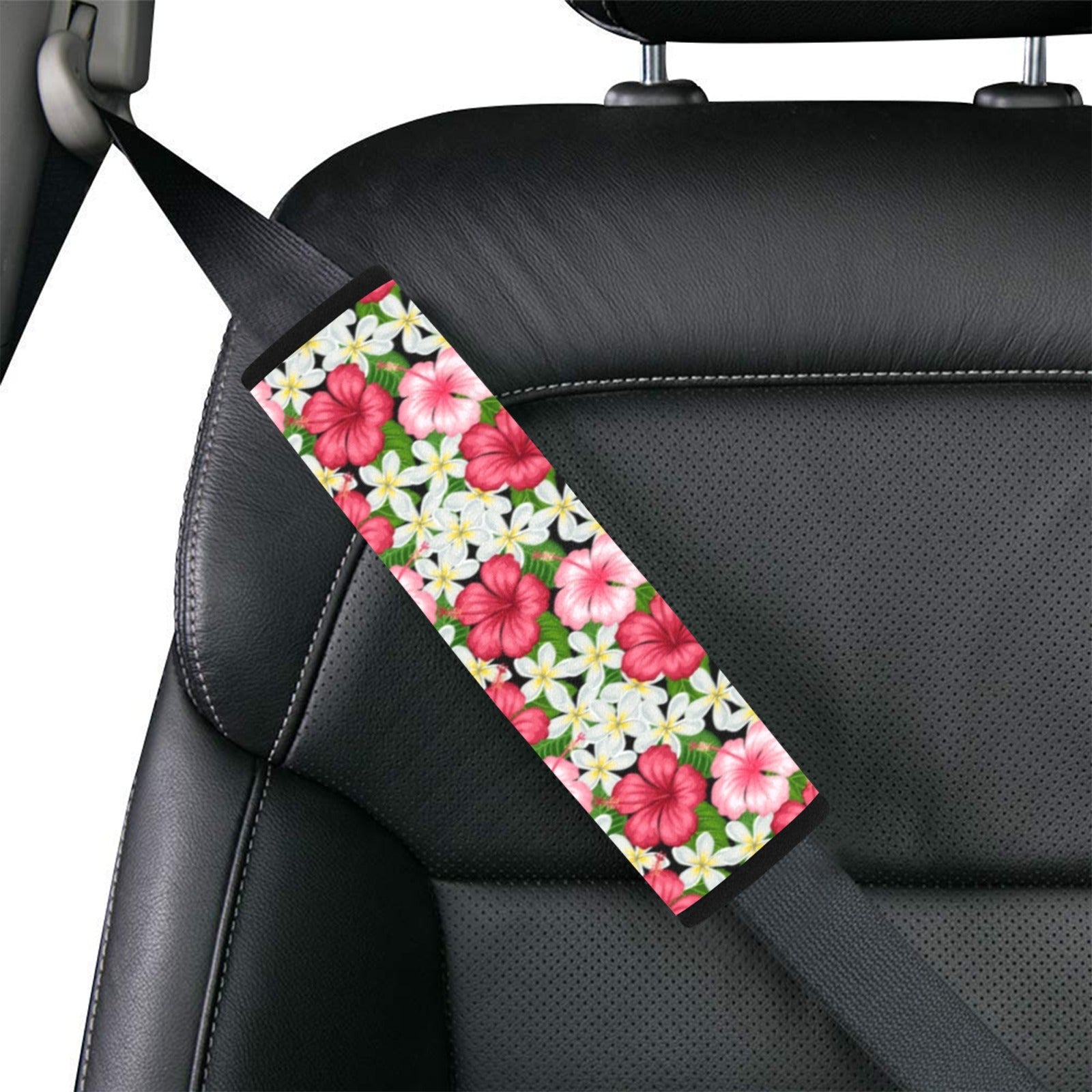 Hibiscus Car Seat Belt Cover 7''x10'' (Pack of 2) Car Seat Belt Cover 7x10 (Pack of 2) Plants Printed Offshore