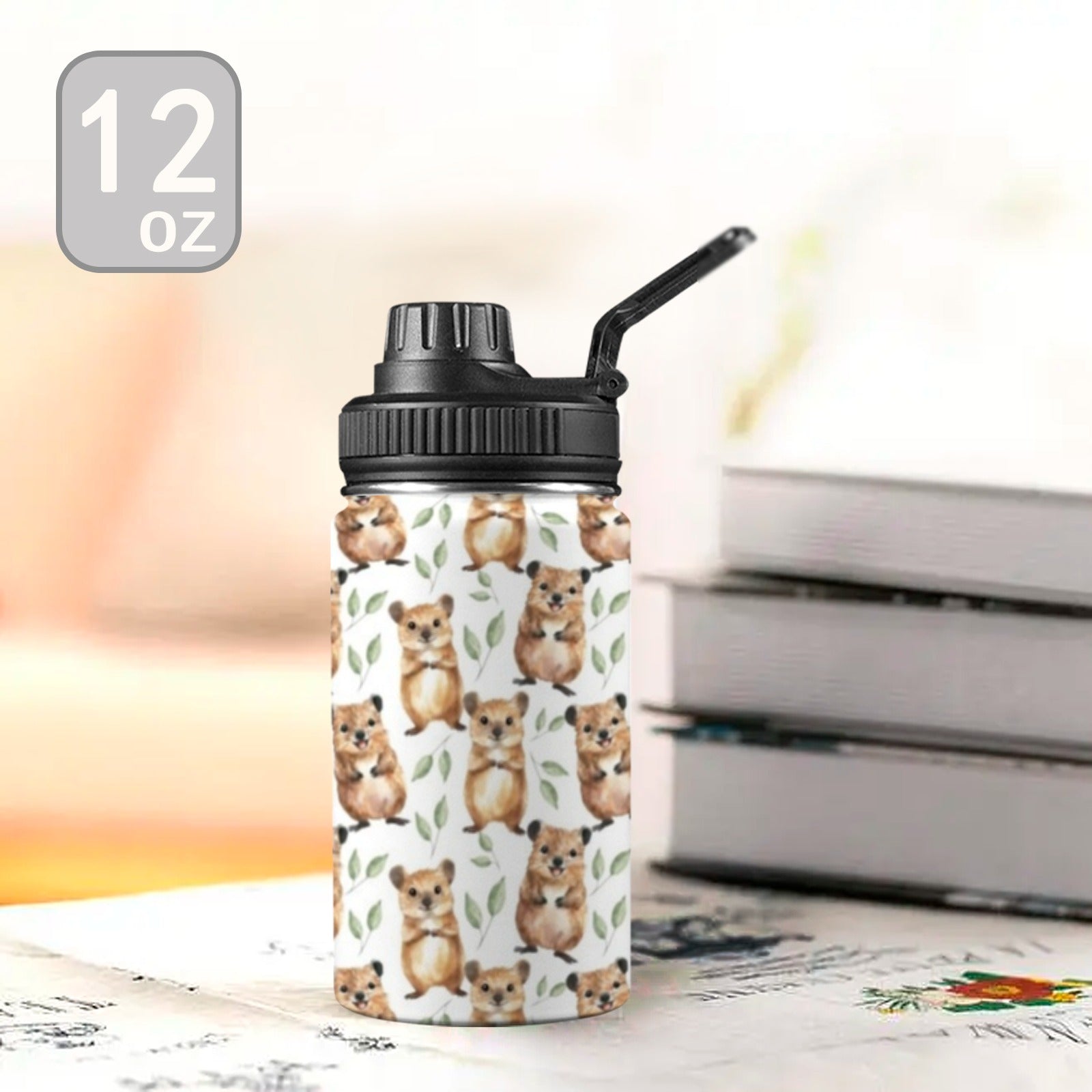 Quokkas Kids Water Bottle with Chug Lid (12 oz) Kids Water Bottle with Chug Lid animal Australia Printed Offshore