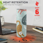 Cat Stretch - 20oz Tall Skinny Tumbler with Lid and Straw